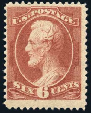 Cost of US Stamp Scott #208 - 6c 1882 Lincoln. Harmer-Schau Auction Galleries, Nov 2014, Sale 103, Lot 106