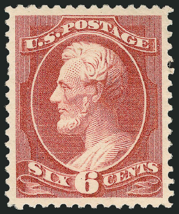 US Stamps Value Scott Cat. # 208: 1882 6c Lincoln. Robert Siegel Auction Galleries, Mar 2011, Sale 1007, Lot 2366