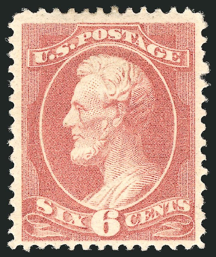 US Stamps Values Scott #208: 6c 1882 Lincoln. Robert Siegel Auction Galleries, Mar 2014, Sale 1067, Lot 1186