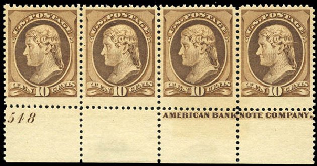 US Stamps Price Scott Catalogue #209: 10c 1882 Thomas Jefferson. Matthew Bennett International, Sep 2011, Sale 338, Lot 1847