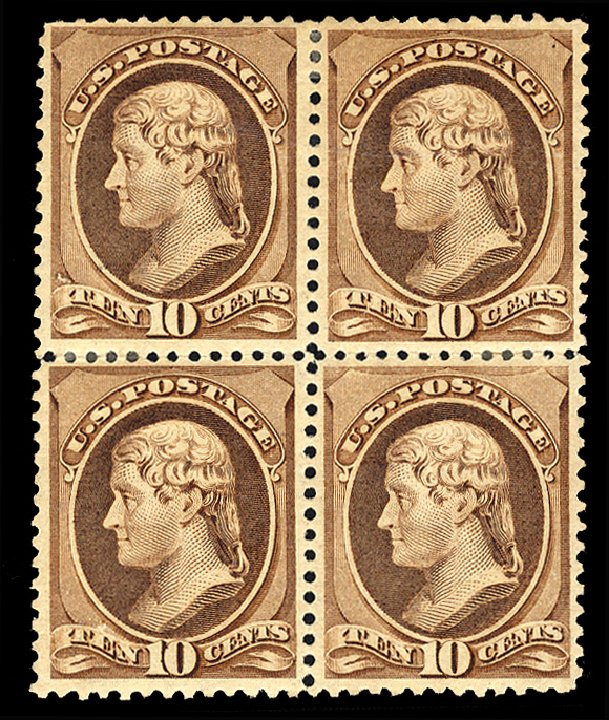 Price of US Stamps Scott Catalogue 209 - 1882 10c Thomas Jefferson. Cherrystone Auctions, Mar 2014, Sale 201403, Lot 37