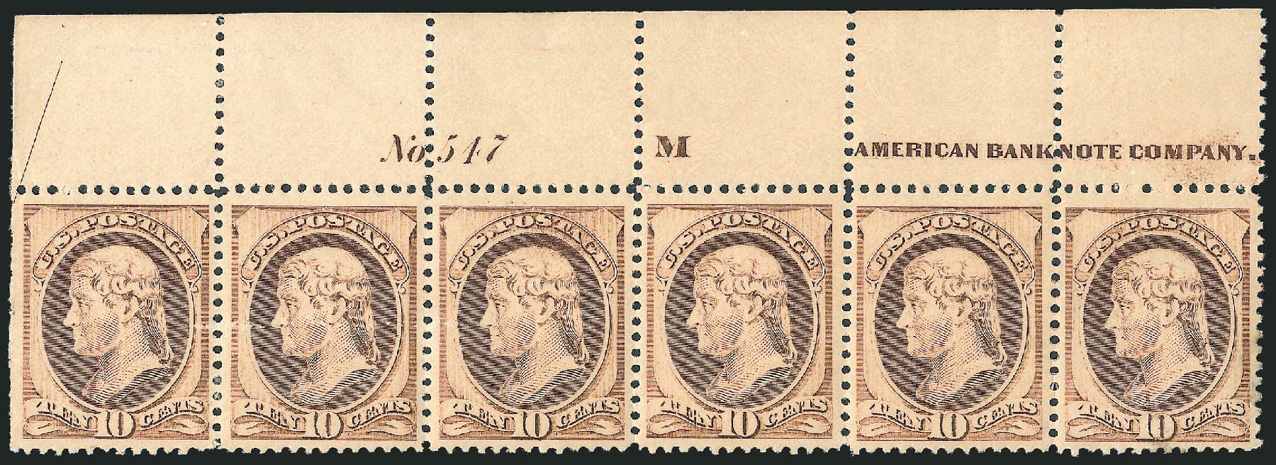 US Stamps Values Scott Catalogue #209: 10c 1882 Thomas Jefferson. Robert Siegel Auction Galleries, Mar 2012, Sale 1021, Lot 427