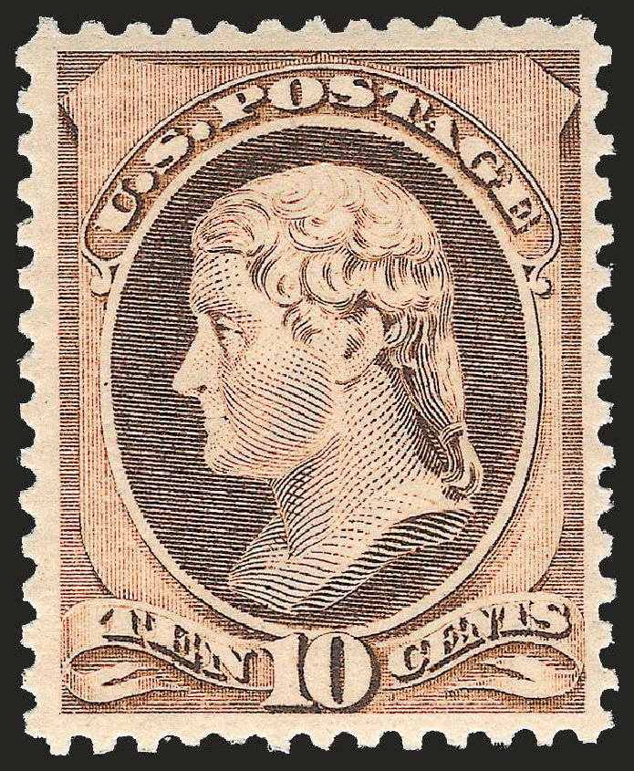Values of US Stamp Scott Catalogue 209 - 10c 1882 Thomas Jefferson. Robert Siegel Auction Galleries, Jun 2010, Sale 992, Lot 2257
