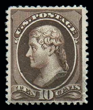 US Stamps Prices Scott 209: 10c 1882 Thomas Jefferson. Matthew Bennett International, Dec 2007, Sale 323, Lot 448