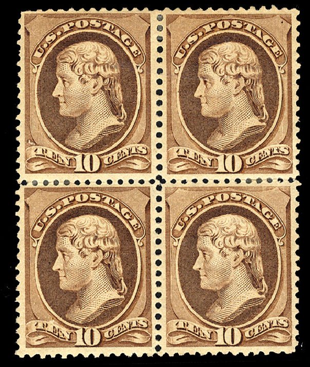 US Stamp Price Scott Catalogue #209 - 10c 1882 Thomas Jefferson. Cherrystone Auctions, Nov 2009, Sale 200911, Lot 3079
