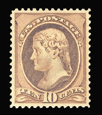 Cost of US Stamp Scott Catalog 209: 10c 1882 Thomas Jefferson. Cherrystone Auctions, Jul 2010, Sale 201007, Lot 29