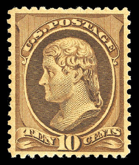 Cost of US Stamps Scott Catalog #209: 10c 1882 Thomas Jefferson. Matthew Bennett International, Sep 2012, Sale 345, Lot 241
