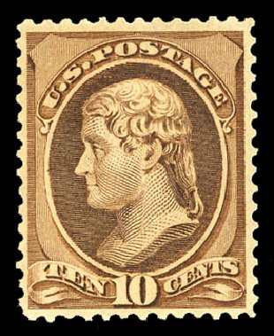 US Stamps Price Scott Catalog #209 - 1882 10c Thomas Jefferson. Cherrystone Auctions, Nov 2014, Sale 201411, Lot 31