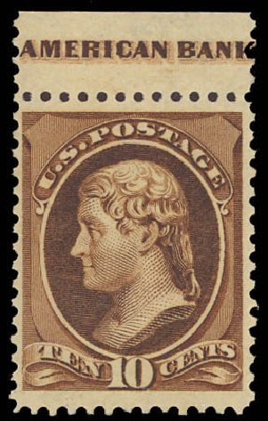 US Stamp Value Scott 209: 10c 1882 Thomas Jefferson. Daniel Kelleher Auctions, Jun 2012, Sale 630, Lot 1431