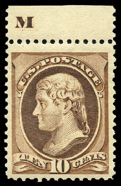 US Stamp Prices Scott Catalog # 209 - 1882 10c Thomas Jefferson. Matthew Bennett International, May 2014, Sale 350, Lot 315