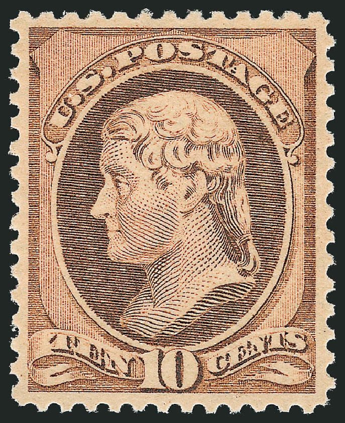 US Stamps Value Scott Catalogue #209 - 10c 1882 Thomas Jefferson. Robert Siegel Auction Galleries, Oct 2012, Sale 1033, Lot 4115