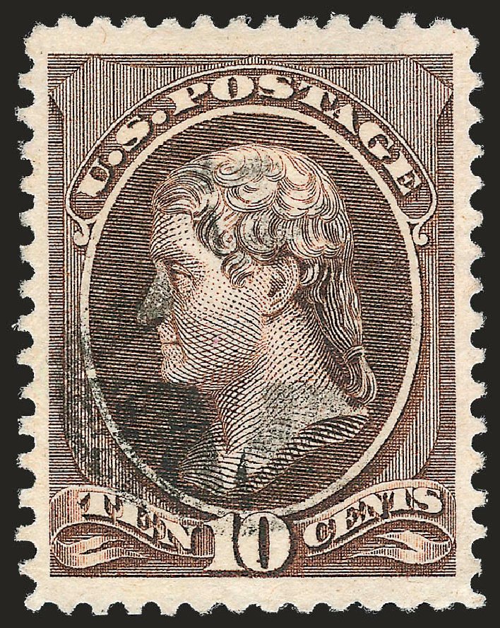 US Stamps Value Scott Catalog # 209: 1882 10c Thomas Jefferson. Robert Siegel Auction Galleries, Dec 2008, Sale 967, Lot 4315