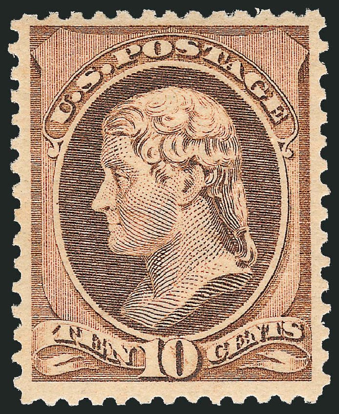 Costs of US Stamps Scott Cat. #209: 1882 10c Thomas Jefferson. Robert Siegel Auction Galleries, Feb 2010, Sale 983, Lot 125