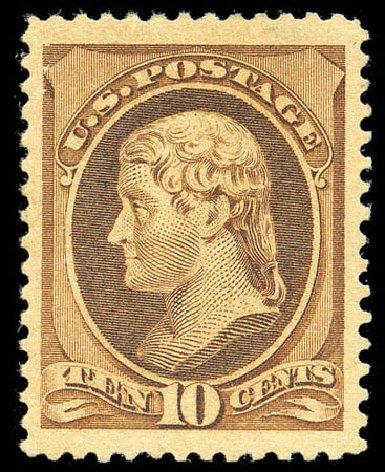 US Stamps Price Scott Catalogue 209 - 1882 10c Thomas Jefferson. Matthew Bennett International, Sep 2010, Sale 331, Lot 552
