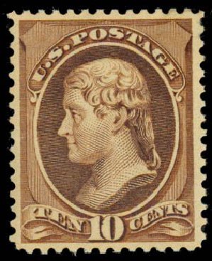 Value of US Stamp Scott Catalogue #209 - 10c 1882 Thomas Jefferson. Daniel Kelleher Auctions, Sep 2013, Sale 639, Lot 1062