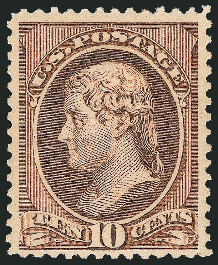 US Stamps Prices Scott Cat. # 209 - 1882 10c Thomas Jefferson. Robert Siegel Auction Galleries, Oct 2010, Sale 997, Lot 5623