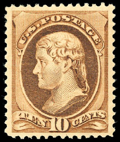 Cost of US Stamps Scott Cat. 209 - 10c 1882 Thomas Jefferson. Matthew Bennett International, Dec 2008, Sale 330, Lot 1676