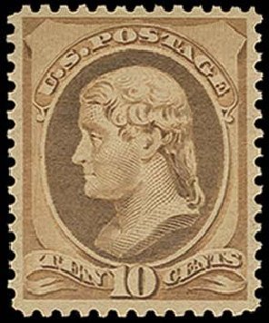 US Stamp Prices Scott Cat. # 209 - 10c 1882 Thomas Jefferson. H.R. Harmer, Oct 2014, Sale 3006, Lot 1236