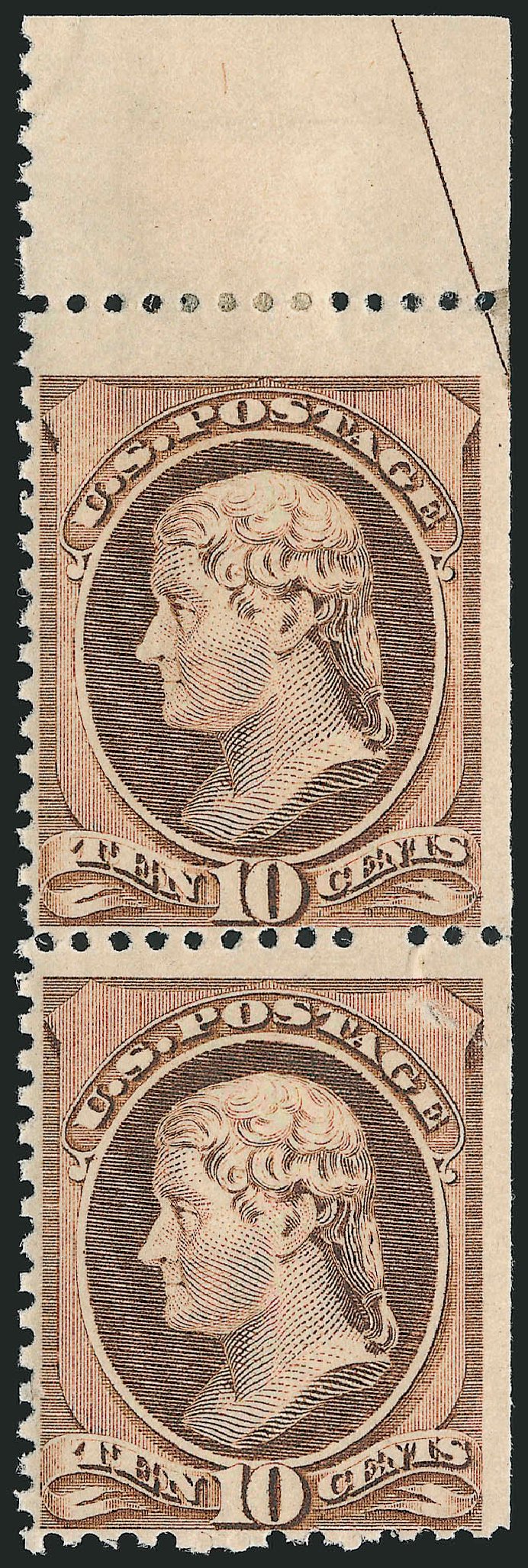 Values of US Stamps Scott Catalog 209 - 10c 1882 Thomas Jefferson. Robert Siegel Auction Galleries, Dec 2009, Sale 982, Lot 5506