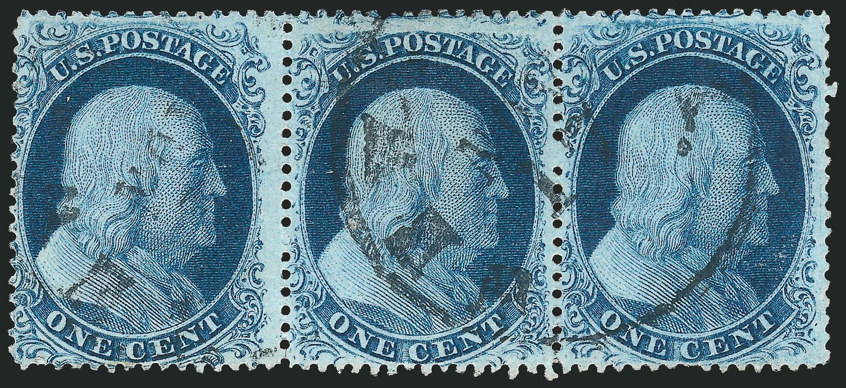 US Stamps Prices Scott Cat. 21: 1857 1c Franklin. Robert Siegel Auction Galleries, Jun 2011, Sale 1010, Lot 27