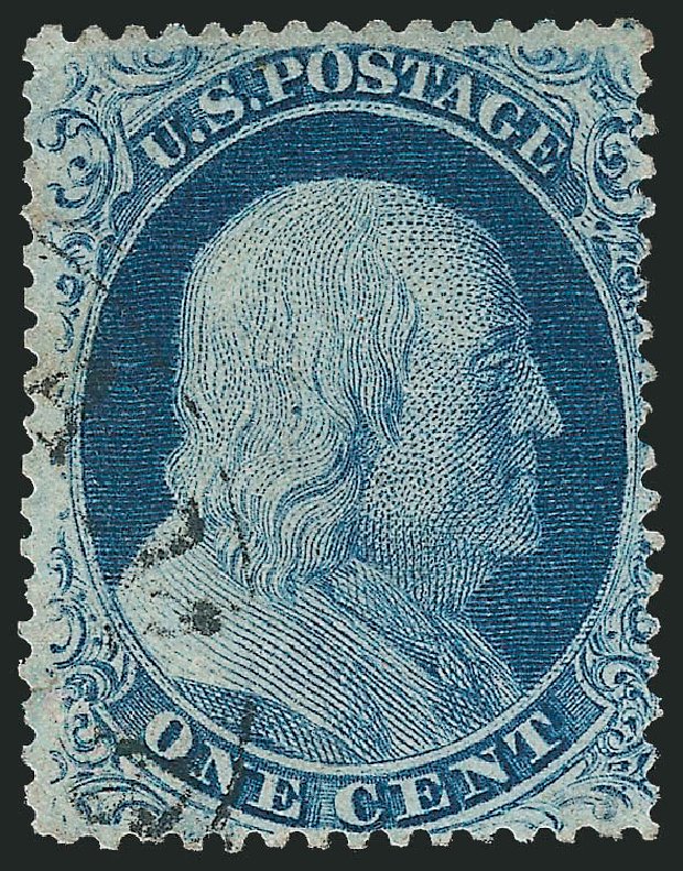 Prices of US Stamp Scott Catalog 21: 1857 1c Franklin. Robert Siegel Auction Galleries, Jun 2012, Sale 1024, Lot 57