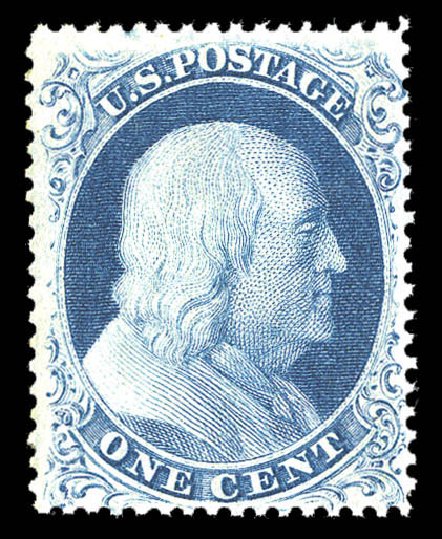 US Stamp Value Scott 21: 1c 1857 Franklin. Matthew Bennett International, Sep 2012, Sale 345, Lot 48