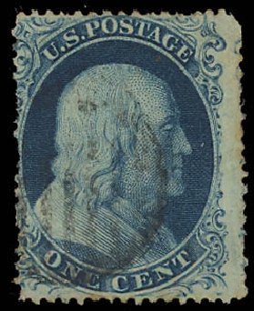 Value of US Stamps Scott Catalogue # 21 - 1c 1857 Franklin. Daniel Kelleher Auctions, Aug 2012, Sale 631, Lot 698
