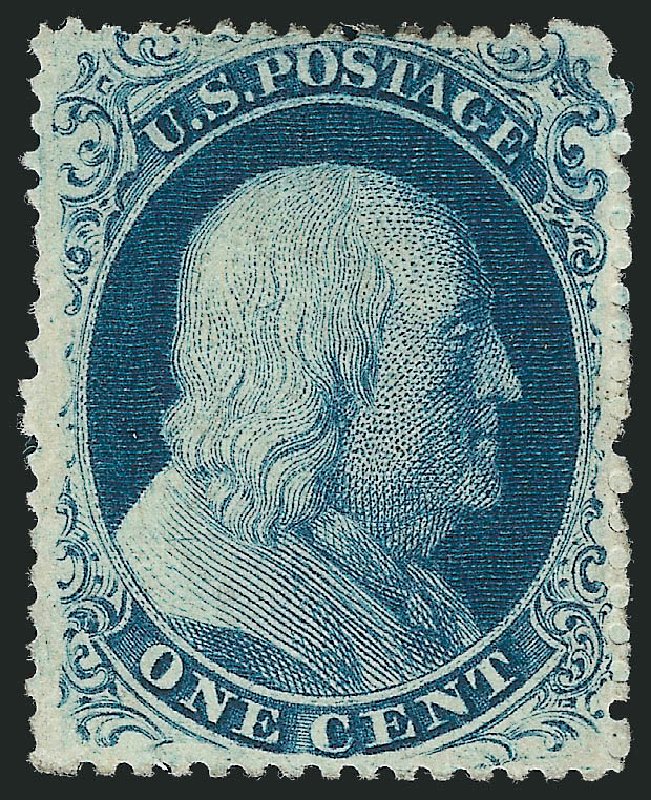 Values of US Stamp Scott Catalog 21 - 1c 1857 Franklin. Robert Siegel Auction Galleries, Mar 2011, Sale 1006, Lot 1145