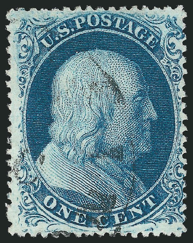 US Stamps Values Scott #21 - 1c 1857 Franklin. Robert Siegel Auction Galleries, Oct 2010, Sale 997, Lot 5222