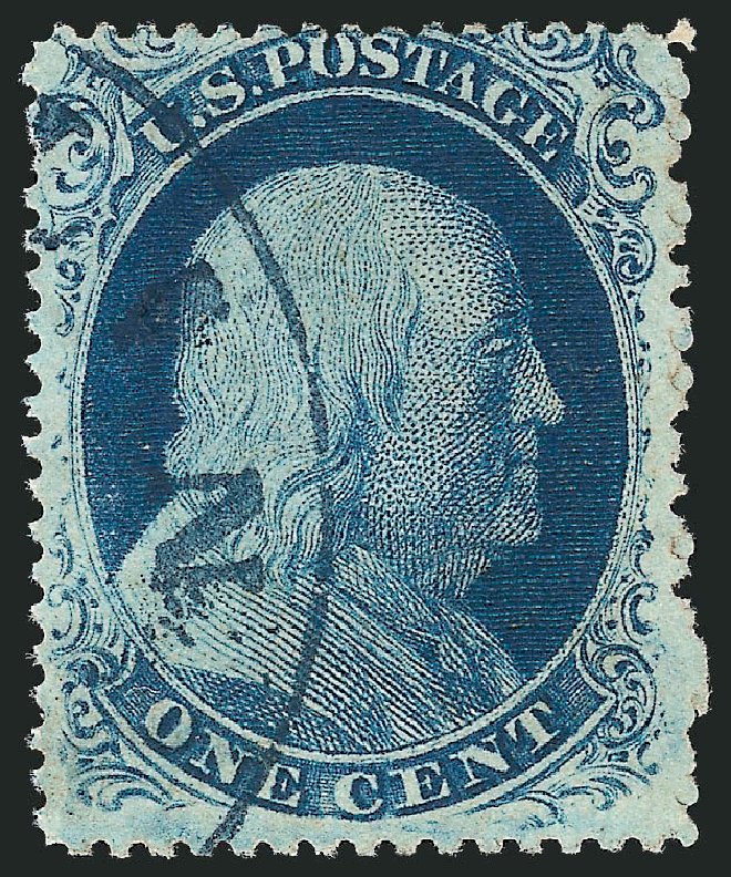 Value of US Stamp Scott Catalog # 21 - 1857 1c Franklin. Robert Siegel Auction Galleries, Mar 2011, Sale 1007, Lot 2143