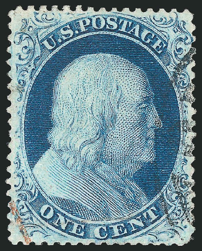 US Stamp Price Scott Catalogue 21 - 1857 1c Franklin. Robert Siegel Auction Galleries, Oct 2010, Sale 997, Lot 5223