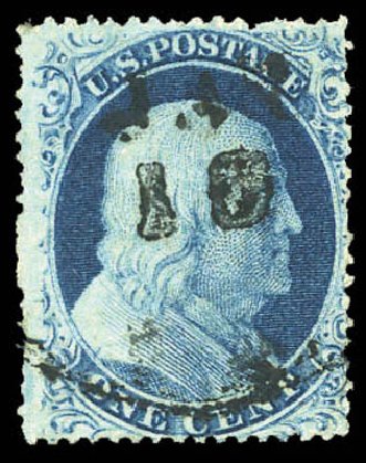 Value of US Stamps Scott # 21: 1857 1c Franklin. Matthew Bennett International, Mar 2011, Sale 337, Lot 2476