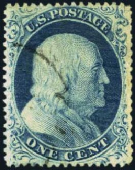 US Stamps Price Scott Cat. 21 - 1c 1857 Franklin. Harmer-Schau Auction Galleries, Aug 2012, Sale 94, Lot 1026
