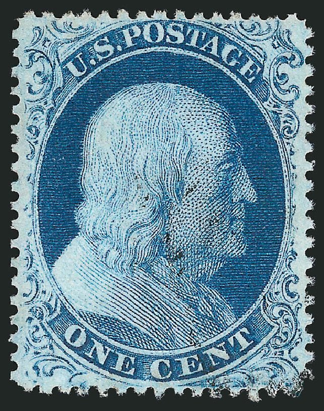 US Stamp Value Scott Catalogue #21 - 1c 1857 Franklin. Robert Siegel Auction Galleries, Mar 2012, Sale 1019, Lot 366