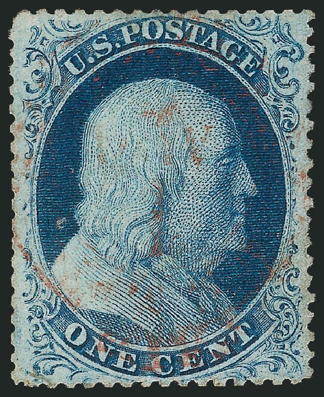 US Stamps Values Scott #21 - 1857 1c Franklin. Robert Siegel Auction Galleries, Nov 2012, Sale 1034, Lot 46