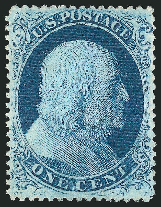 US Stamp Value Scott Catalog 21: 1857 1c Franklin. Robert Siegel Auction Galleries, Oct 2010, Sale 997, Lot 5226