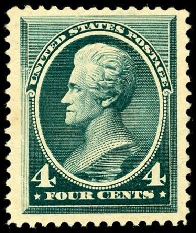 Cost of US Stamps Scott Catalog 211: 4c 1883 Jackson. Matthew Bennett International, May 2008, Sale 327, Lot 208