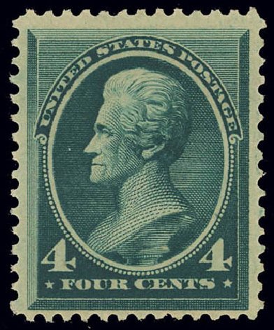 US Stamp Price Scott Cat. #211 - 1883 4c Jackson. Daniel Kelleher Auctions, Feb 2013, Sale 634, Lot 150