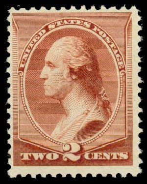 US Stamps Values Scott Cat. #211B: 1883 2c Washington Special Printing. Daniel Kelleher Auctions, Sep 2013, Sale 639, Lot 408