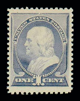 Values of US Stamps Scott Catalogue 212 - 1c 1883 Franklin. Matthew Bennett International, Dec 2007, Sale 325, Lot 1678