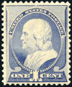 US Stamp Values Scott Catalog 212: 1c 1883 Franklin. Harmer-Schau Auction Galleries, Oct 2010, Sale 87, Lot 184