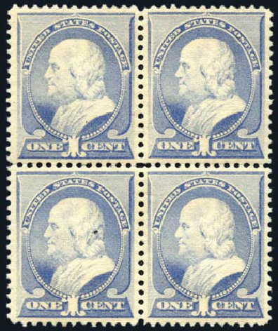 US Stamps Prices Scott Catalog #212: 1c 1883 Franklin. Harmer-Schau Auction Galleries, Jun 2008, Sale 78, Lot 1393