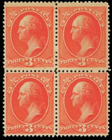 Values of US Stamp Scott #214 - 3c 1883 Washington. Daniel Kelleher Auctions, Oct 2011, Sale 626, Lot 197