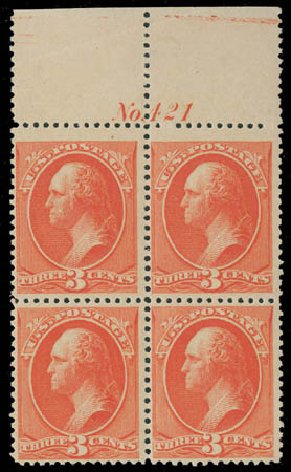 Costs of US Stamp Scott Cat. # 214: 3c 1883 Washington. Matthew Bennett International, Jun 2008, Sale 328, Lot 711