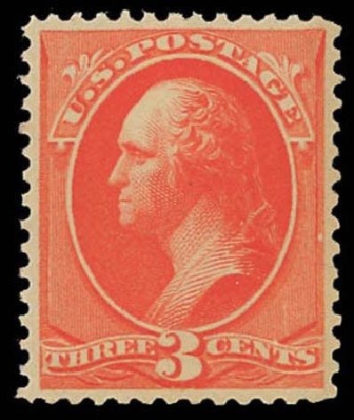 US Stamps Values Scott Catalogue 214 - 1883 3c Washington. Daniel Kelleher Auctions, Oct 2011, Sale 626, Lot 194
