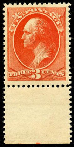 Values of US Stamps Scott Catalogue # 214: 1883 3c Washington. Matthew Bennett International, May 2008, Sale 327, Lot 213