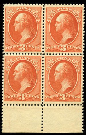 Values of US Stamps Scott Catalog #214: 3c 1883 Washington. Matthew Bennett International, Feb 2012, Sale 340, Lot 293
