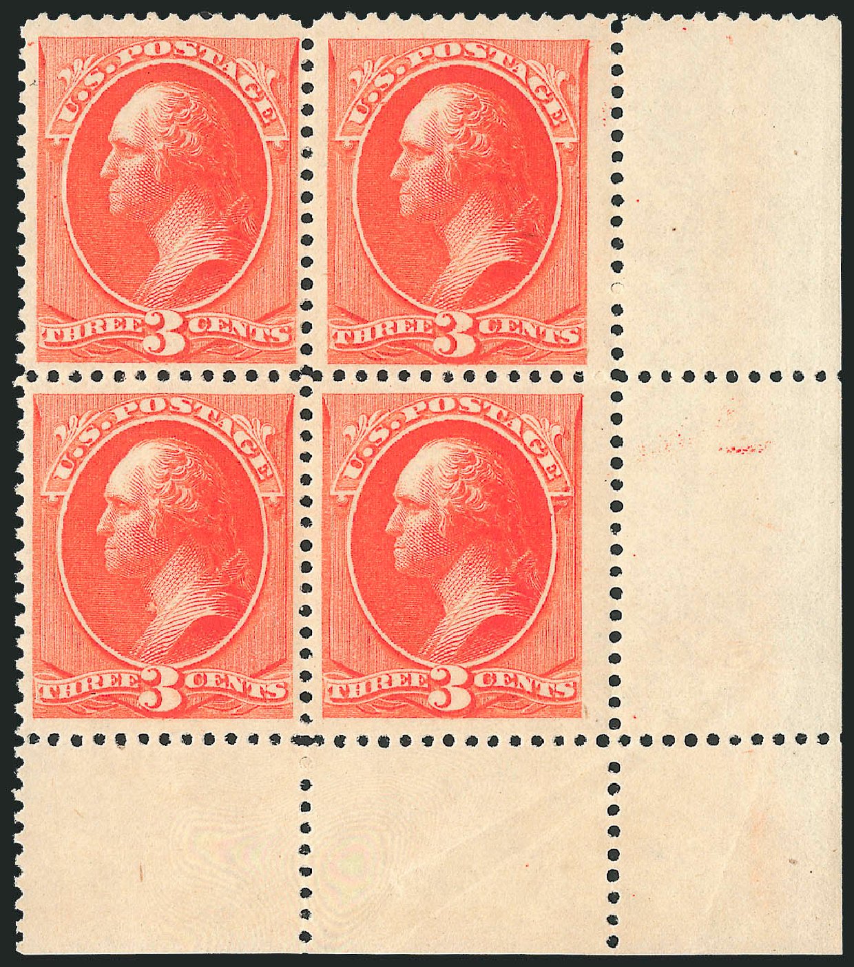 Price of US Stamp Scott # 214 - 3c 1883 Washington. Robert Siegel Auction Galleries, Dec 2011, Sale 1017, Lot 593