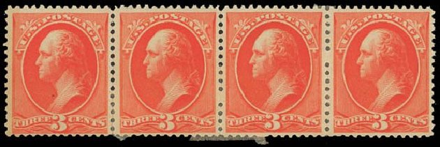 US Stamps Values Scott Catalog #214 - 1883 3c Washington. Daniel Kelleher Auctions, Oct 2011, Sale 626, Lot 196