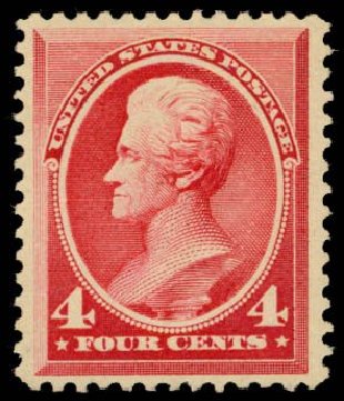 US Stamps Prices Scott Catalogue #215: 1883 4c Jackson. Daniel Kelleher Auctions, May 2014, Sale 653, Lot 2147